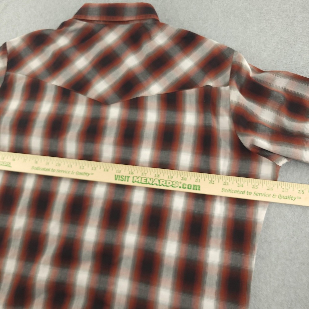 Ely Cattleman Shirt Mens XLT Red Plaid Long Sleeve Western Pearl Snap Tall - Picture 7 of 9